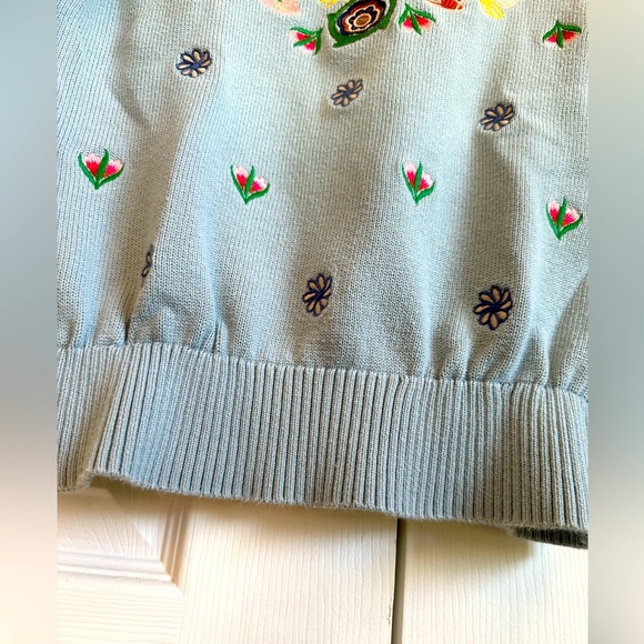 Brooks Brothers Women’s Sweater Small Embroidered Birds Flowers Boho Preppy - Picture 7 of 11